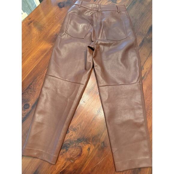 Aritzia Wilfred Oracle Faux Leather Balloon Pants Size 6 Brown EUC - Picture 15 of 16